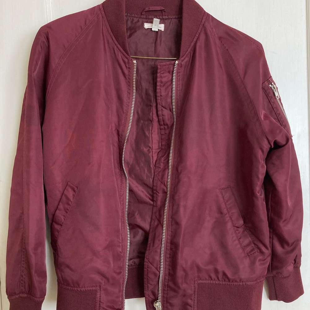 UO - Silence and Noise Burgendy Bomber Jacket